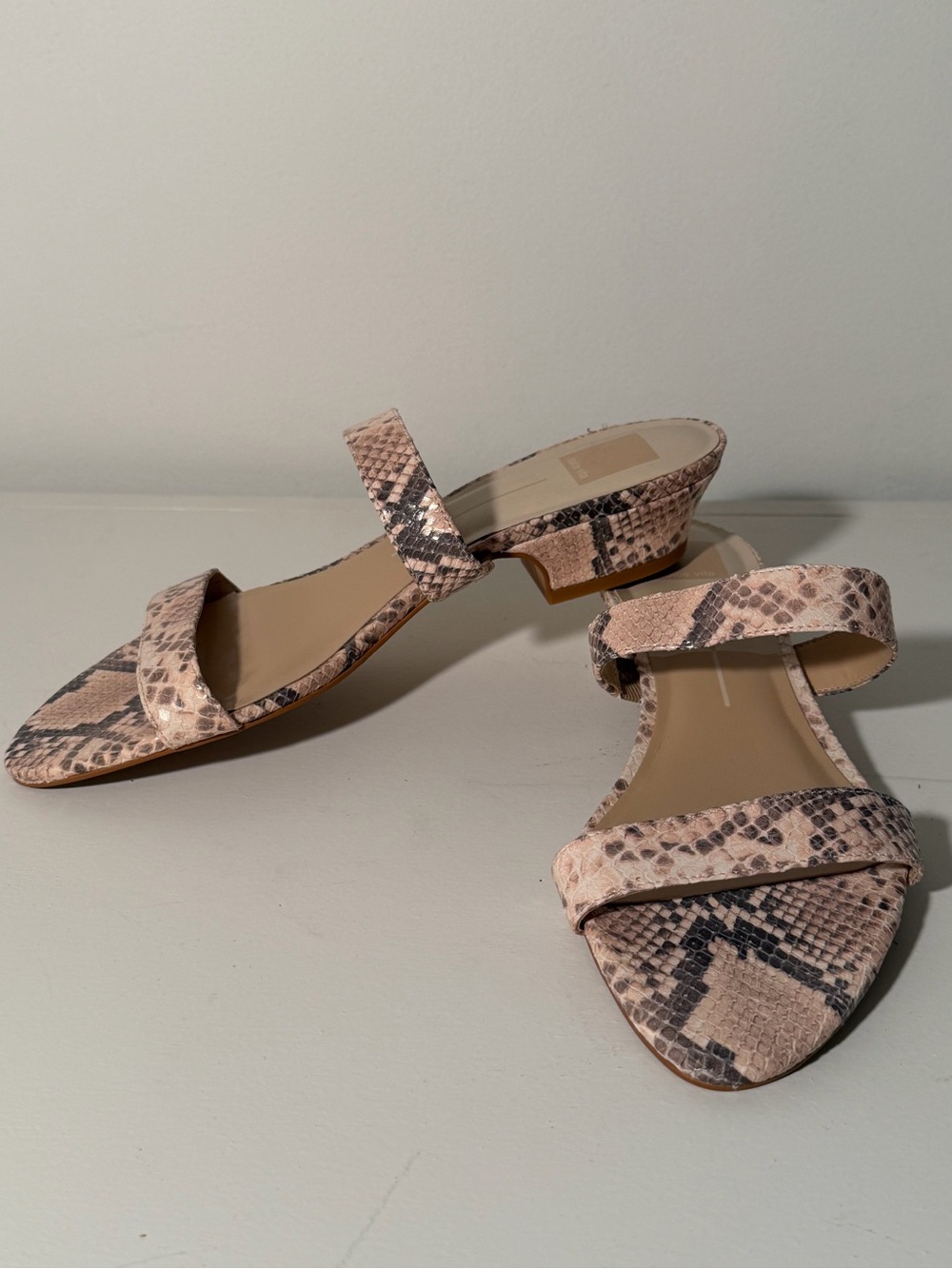 Dolce Vita Double Strap Snake-Print Low Heel Slide Sandals. NWOB. Sz. 9